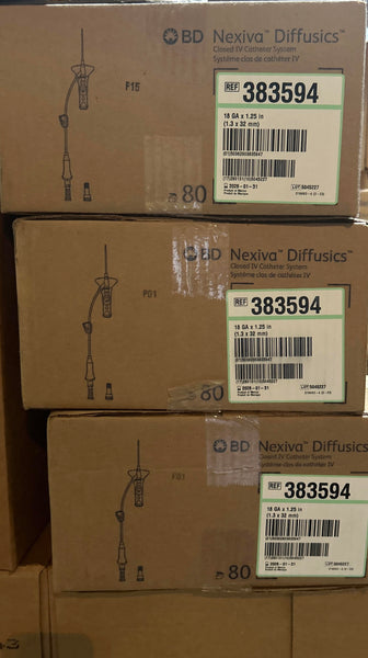BD 383594 Closed IV Catheter 18 G x 1.25 in. 80/cs
