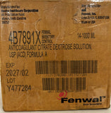 4B7891X Formula A Citrate Dextrose Solution 1000 mL 14/cs