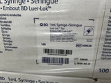 BD 309628 BD Luer-Lok Syringe 1 mL case of 800, Sterile