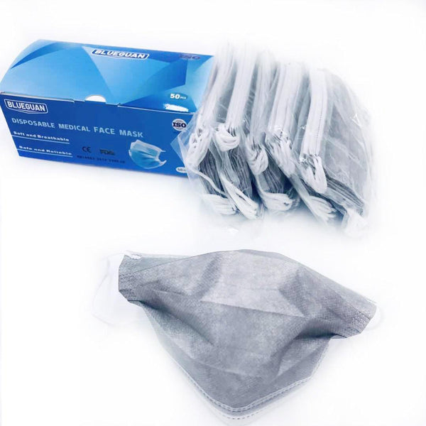 Disposable Medical Face Mask, FDA/CE approved mask, 50 Pcs Grey - Better Life Mart
