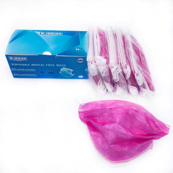 Disposable Medical Face Mask, FDA/CE approved mask 50pcs pink - Better Life Mart