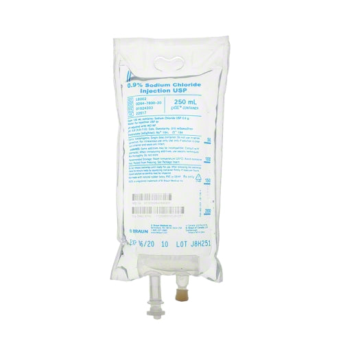 B Braun L8002, 0.9% Sodium Chloride Injection Solution USP 250 mL Bag-Better Life Mart 