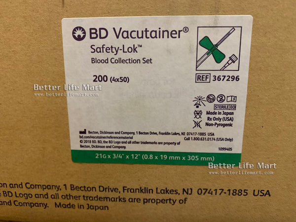 BD 367296 Blood Collection Set 21G x 0.75