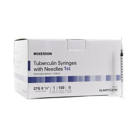 	
McKesson Syringe with Needle, 16-SNT1C2705, 27G 1/2 inch 1mL case of 1000-Better Life Mart