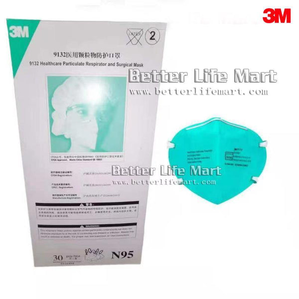 3M 9132 N95 NIOSH Healthcare Particulate Respirator and Surgical Mask - Better Life Mart